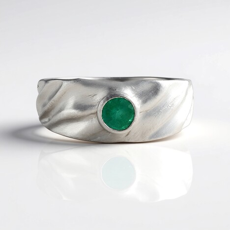 Anello in argento con Smeraldo Colombiano (de Melo Essence)