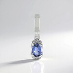 Pendentif en argent et Saphir bleu de Ceylan non chauffé