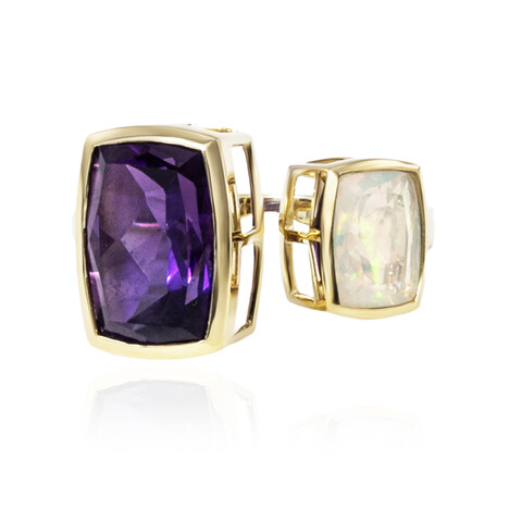 Anello in oro con Ametista Zambiana (de Melo Gold)