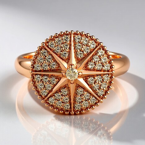 Bague en or et Diamant rose de France SI1 d'Argyle  (Annette)