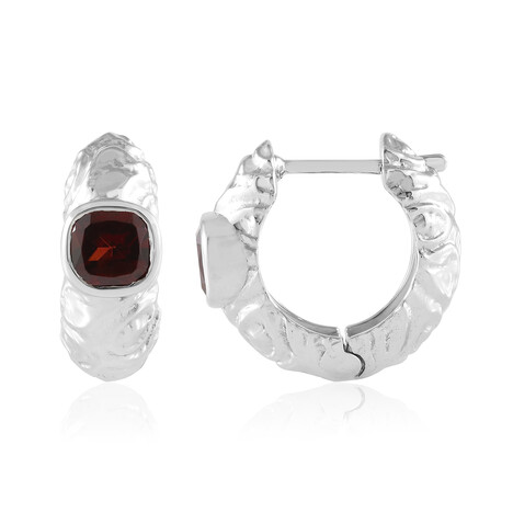 Pendientes en plata con Granate de Mozambique (de Melo Essence)