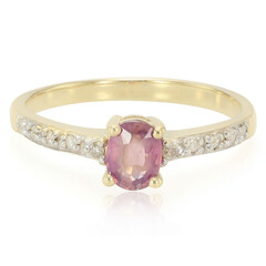 10K Unheated Padparadscha Sapphire Gold Ring