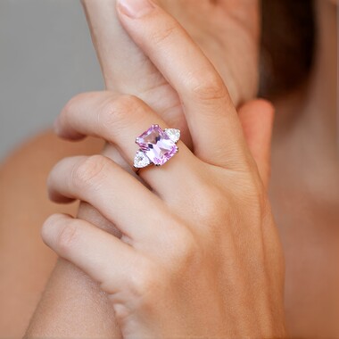 Anello in argento con Ametista Rose de France