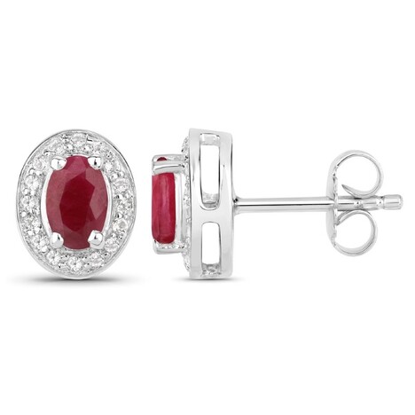 Pendientes en plata con Rubí