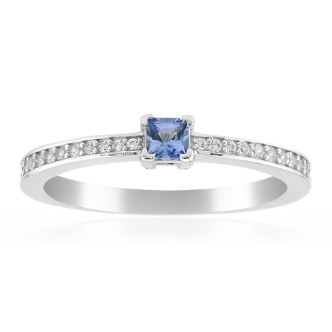 Zilveren ring met een Blauwe Ceylon saffier