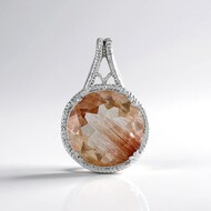 Colgante en plata con Cuarzo rutilado cobre