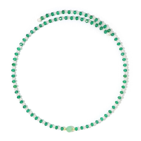 Collana rigida in acciaio con Smeraldo Brasiliano (Riya)