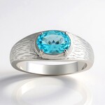 Anello in argento con Apatite Blu (de Melo)