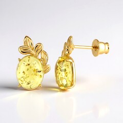 Orecchini in argento con Ambra Baltica Limone