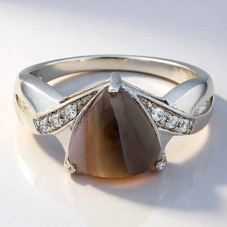 Anello in argento con Agata Botswana