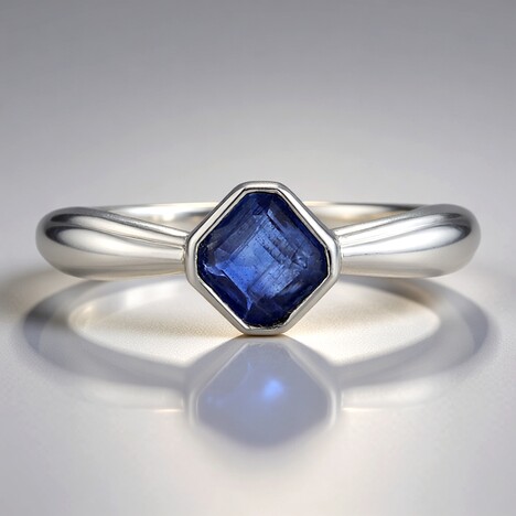 Anello in argento con Cianite del Nepal