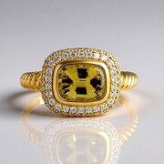 9K Unheated Tanzanite Gold Ring (de Melo Gold)