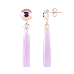 Zilveren oorbellen met Lavendel Chalcedonen (KM by Juwelo)