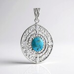 Ciondolo in argento con Turchese Kingman Mohave Blu