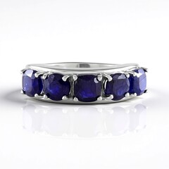 Anello in argento con Zaffiro Blu del Madagascar (de Melo Essence)