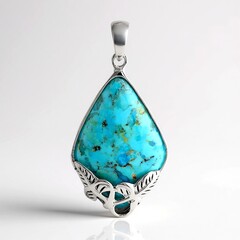 Ciondolo in argento con Turchese Kingman Mohave Blu (Faszination Türkis)