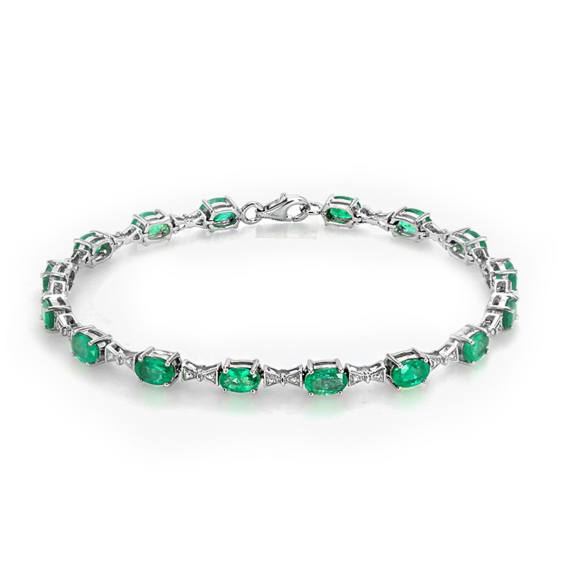 Zambian Emerald 925 Sterling Bracelet, 6.7ct