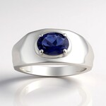 Anello in argento con Iolite del Madagascar (de Melo)