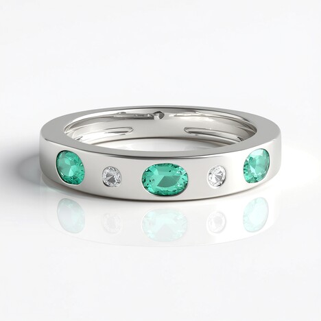 Anello in argento con Smeraldo Colombiano