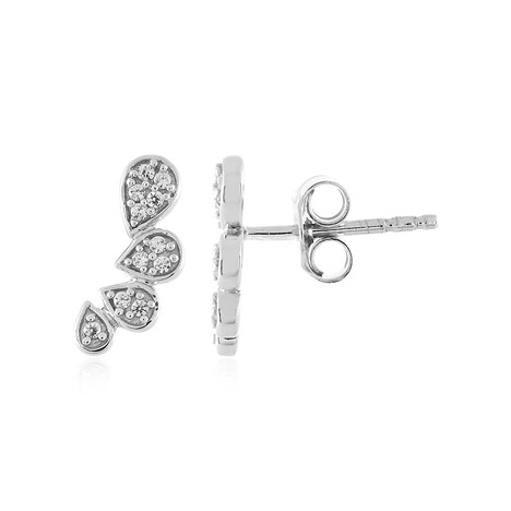 Zilveren oorbellen met zirkonen