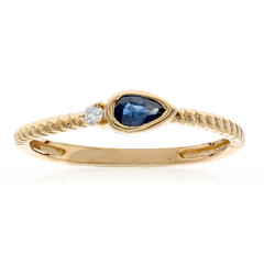 Gouden ring met een Blauwe Ceylon saffier