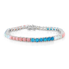 Brazalete en plata con Ópalo rosa