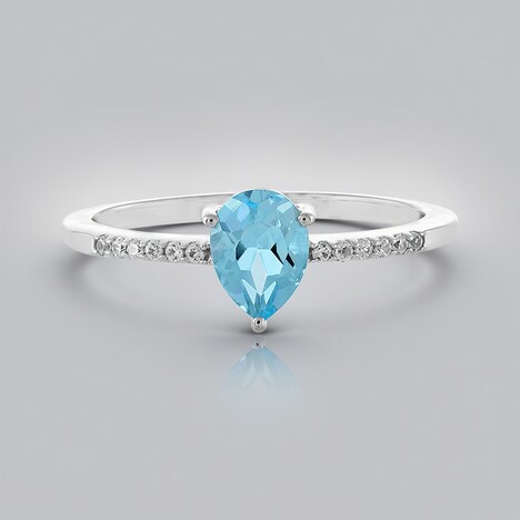 Anello in argento con Topazio Blu Cielo