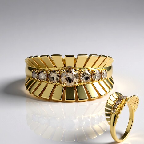 Bague en or et Diamant champagne I2 (de Melo Gold)