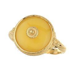 Baltischer Milky-Bernstein-Silberring (dagen)