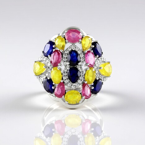 Anello in argento con Zaffiro Rosa del Madagascar (de Melo Essence)