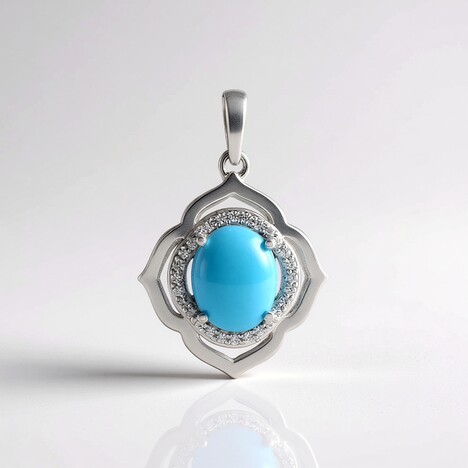 Pendentif en argent et Turquoise Sleeping Beauty