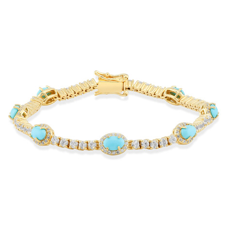 Zilveren armband met turkooisstenen