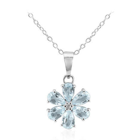 Sky Blue Topaz Silver Necklace