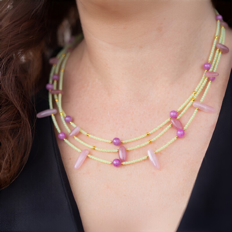 Collar en plata con Rubí de Mozambique (Riya)