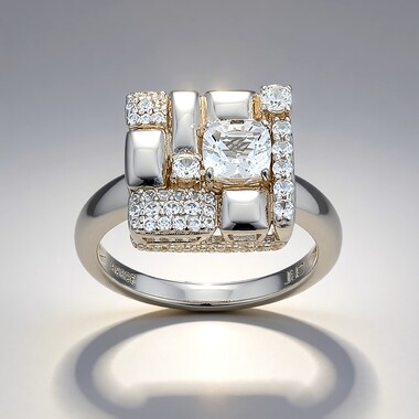 White Topaz Silver Ring (Adela Silber)