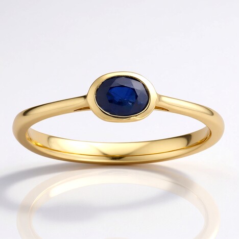 Anello in oro con Zaffiro Ceylon Blu
