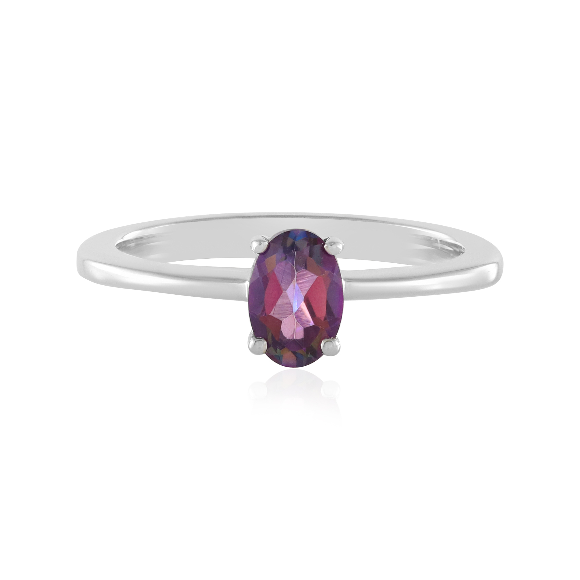 Bague En Argent Avec Topaze Mystique – Bijou Fantaisie Neuf Sans Emballage – Style Pendante