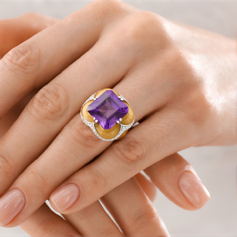 Bague en argent et Améthyste Rose de France (Adela Silber)