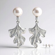 Boucles d'oreilles en argent et Perle de culture d'eau douce argentée (TPC)