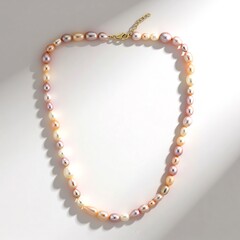 Collana in argento con Perla d'Acqua Dolce Pesca (TPC)