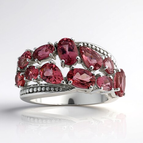 Anello in argento con Tormalina Rosa Brasiliana (Pallanova)