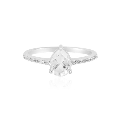 Weißer Topas-Silberring