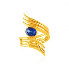 Zilveren ring met een Nepal Kyaniet (de Melo Essence)