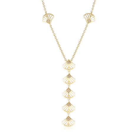 Zilveren halsketting met I2 Champagne Diamanten (Ornaments by de Melo)