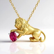 Zilveren halsketting met een rozetopaas (Gems en Vogue)