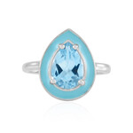 Bague en argent et Topaze bleu Suisse