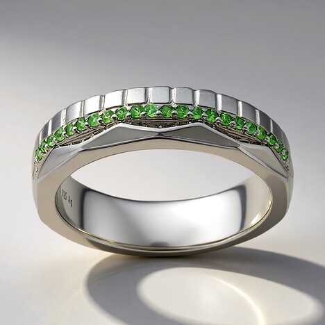 Anello in argento con Tsavorite della Tanzania