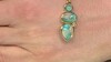 Zilveren hanger met een Turquoise mozaïek