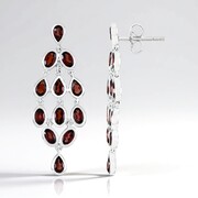 Mozambique Garnet Silver Earrings
