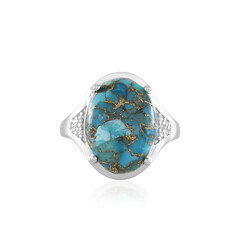Anillo en plata con Turquesa azul cuprífera (Faszination Türkis)